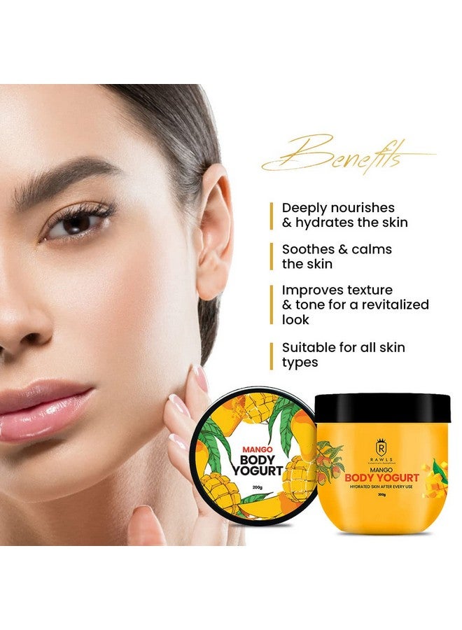 RAWLS Mango Body Yogurt (hydrate skin) for Men and Women/Enriched with Mango Oil, Sea Buckthorn and Buriti Fruit Oil/No Paraben, No Silicon & No Sulphur/Suitable for all skin type - 200 gm - Image 3