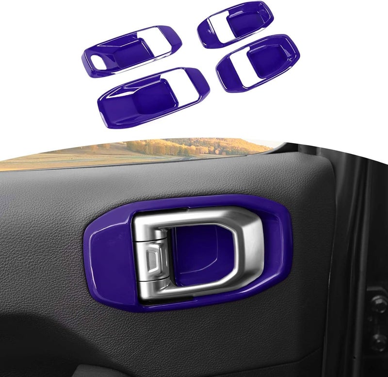 RT-TCZ for Jeep JL Inner Door Handle Bowl Cover Trim for Jeep Wrangler JL JLU Gladiator JT 2018-Present Purple Interior Accessories 4pcs - Image 1