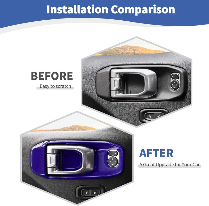 RT-TCZ for Jeep JL Inner Door Handle Bowl Cover Trim for Jeep Wrangler JL JLU Gladiator JT 2018-Present Purple Interior Accessories 4pcs - Image 2