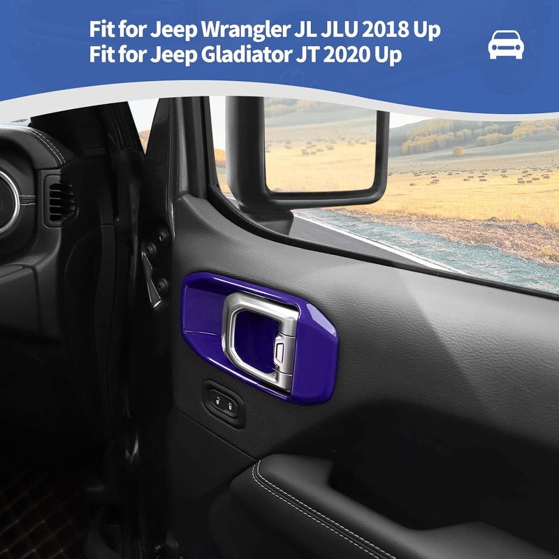 RT-TCZ for Jeep JL Inner Door Handle Bowl Cover Trim for Jeep Wrangler JL JLU Gladiator JT 2018-Present Purple Interior Accessories 4pcs - Image 4