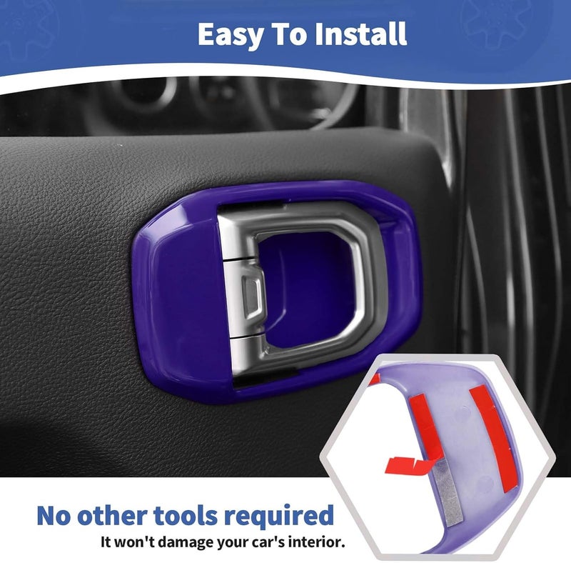 RT-TCZ for Jeep JL Inner Door Handle Bowl Cover Trim for Jeep Wrangler JL JLU Gladiator JT 2018-Present Purple Interior Accessories 4pcs - Image 5