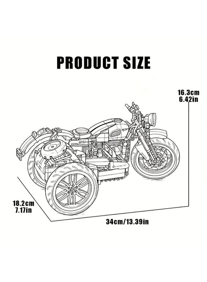 Motorcycle Building Blocks Set 1000 Pcs Realistic Tricycle Model For Enthusiasts Office Decoration Christmas Gift - Image 3