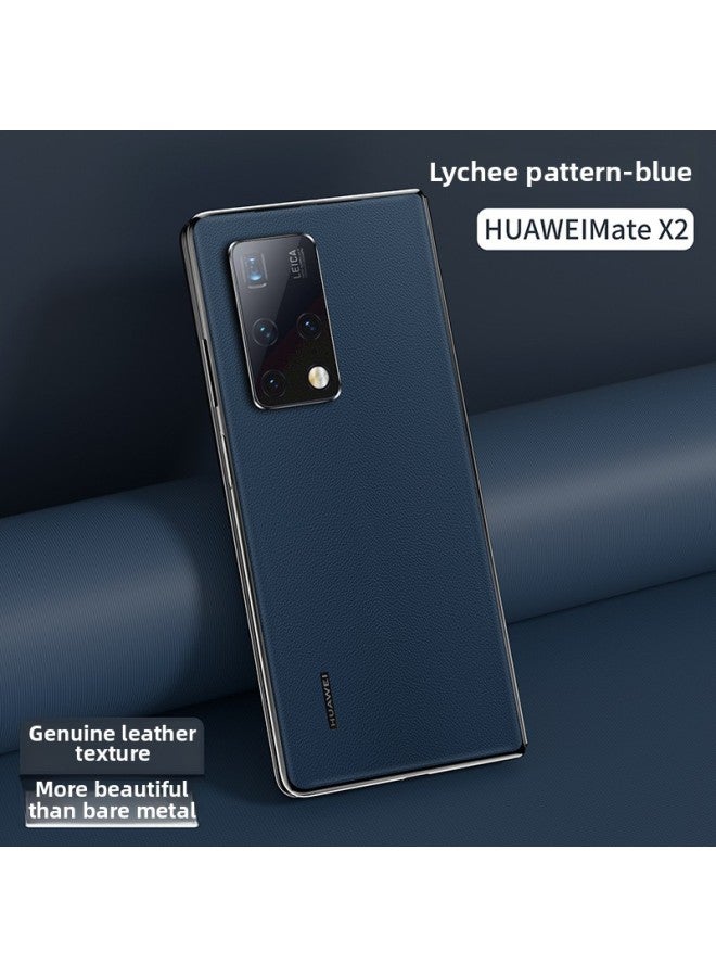 For Huawei Matex2 Folding Screen Mobile Phone Film Full Cover Back Cover Skin X2 Seconds Change Collection Version Protective Film-Color:Litchi Blue]-Dimensions:For Huawei MATEX2  - Image 1