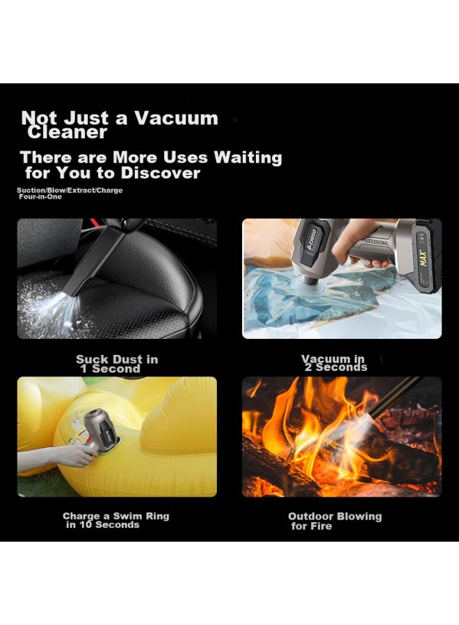 Chigo Cordless Car Vacuum Cleaner With Detachable Lithium Battery, Brushless Motor, Strong Suction For Home And Car Use X8 - Image 2
