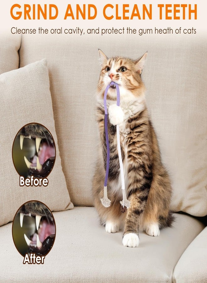 TINDTOP Cat Toys Chew Ropes, 3 Pack Interactive Cat Nip Kicker Toy for Indoor Kittens, Teeth Cleaning Toy for All Breeds, 19.5 Inches (50cm) - Image 4