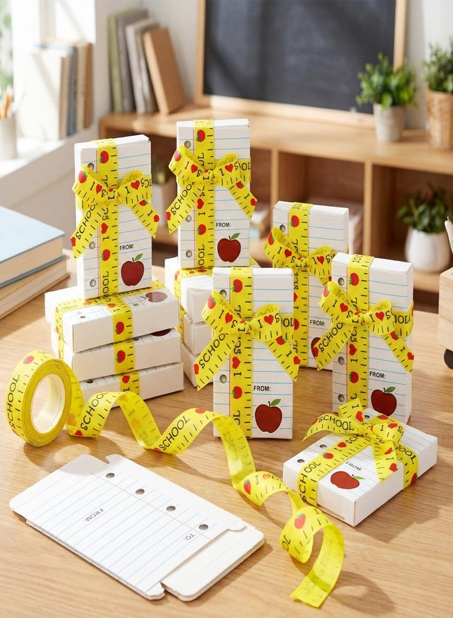 Lineshading 12 Pack Teacher Gift Card Box Holder Back to School Teacher Appreciation Gifts Card Holders with Apple Sticker Ribbon Thank You Gift Box for First Day of School Teachers Gifts(White - Image 3