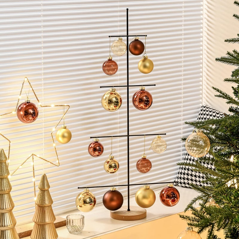 Aomoonoa Brown Glass Christmas Ball Ornaments For Christmas Tree  2.36  Christmas Hanging Ornaments Set Of 12 Christmas Baubles For Holiday Party Xmas Tree Decorations Gifts - Image 4