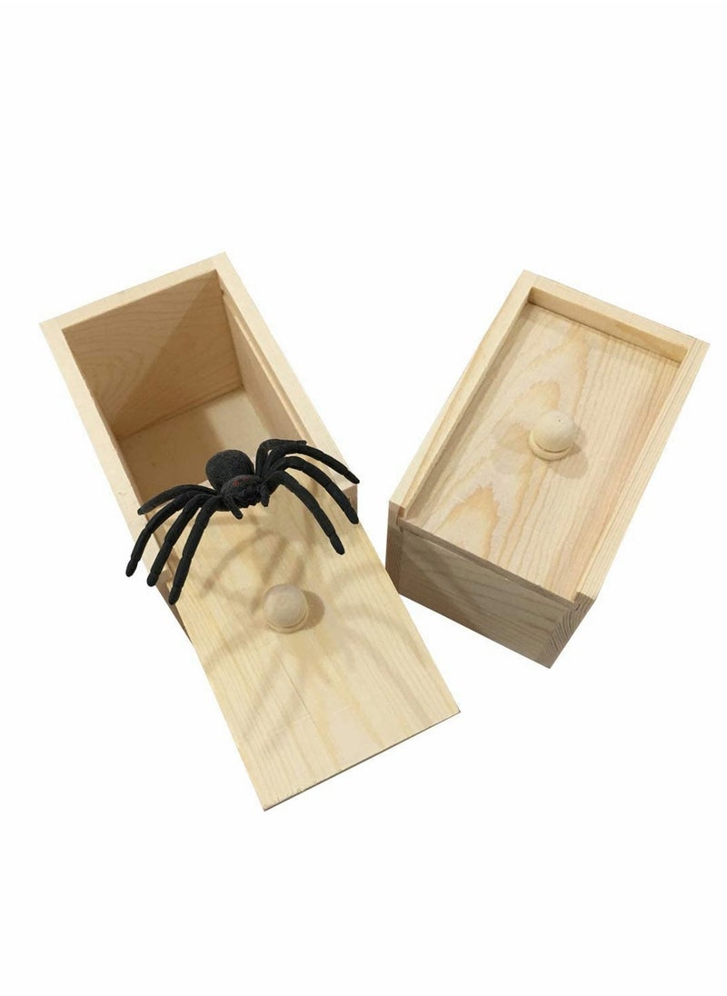 Excefore - Rubber Spider Prank Box, Handcrafted Wooden Surprise Box Prank, Spider Money Surprise in a Box,Prank Stuff (Upgraded Version) - Image 1