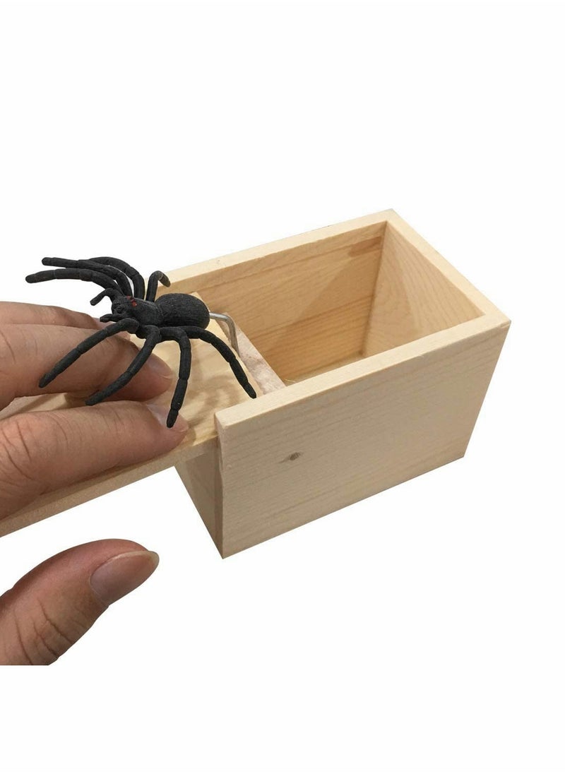 Excefore - Rubber Spider Prank Box, Handcrafted Wooden Surprise Box Prank, Spider Money Surprise in a Box,Prank Stuff (Upgraded Version) - Image 1