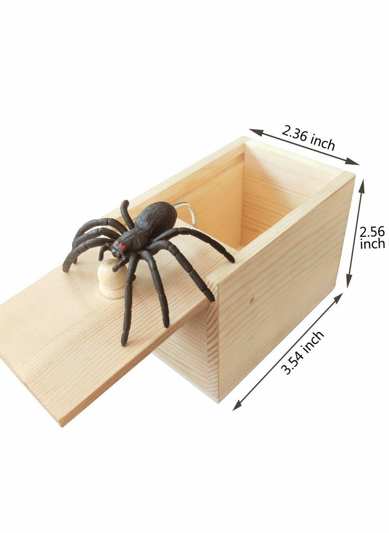 Excefore - Rubber Spider Prank Box, Handcrafted Wooden Surprise Box Prank, Spider Money Surprise in a Box,Prank Stuff (Upgraded Version) - Image 1