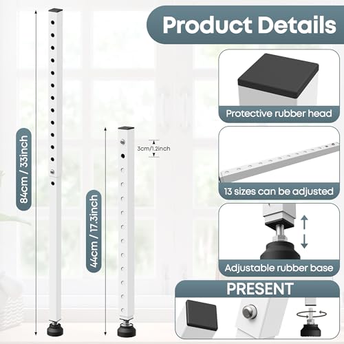 Gadgetzan Window Security Bar1733 inch Adjustable Sliding Door Security Bar Lock with Rubber TipsSliding Window Lock Bar forPatio Glass DoorHome ApartmentAntiTheftChild SafetyWhite 1 Pack - Image 3