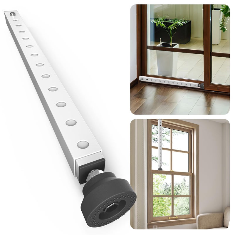 Gadgetzan Window Security Bar1733 inch Adjustable Sliding Door Security Bar Lock with Rubber TipsSliding Window Lock Bar forPatio Glass DoorHome ApartmentAntiTheftChild SafetyWhite 1 Pack - Image 2