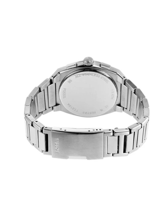 فوسيل Men Fossil Everett FS5795 Men’s Watch – Blue Dial Chronograph, Silver Stainless Steel Bracelet, Quartz, 42mm, 50M Water Resistant - Image 5