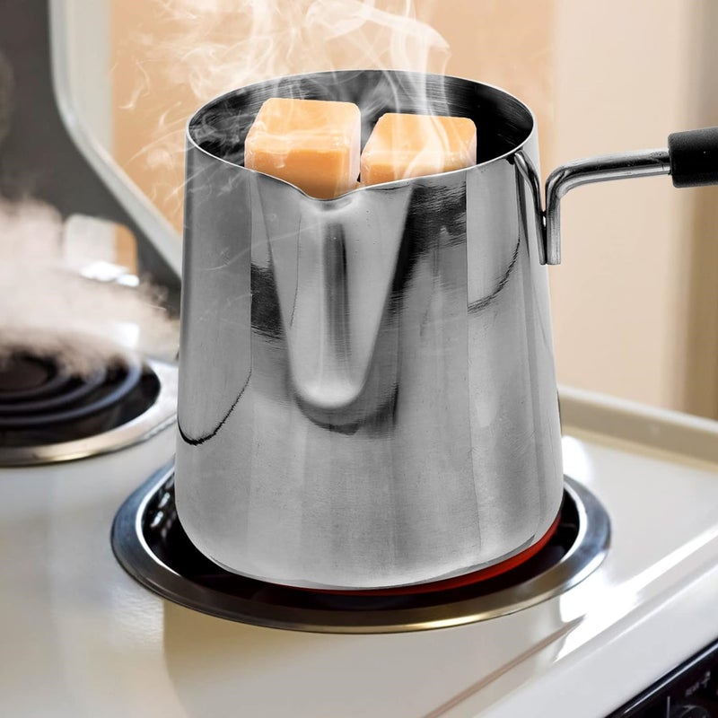 Milk heating pan, stainless steel, milk heating pan, milk pan with scales and chocolate butter, milk foam tank with extended handle 600/1000ml - Image 4
