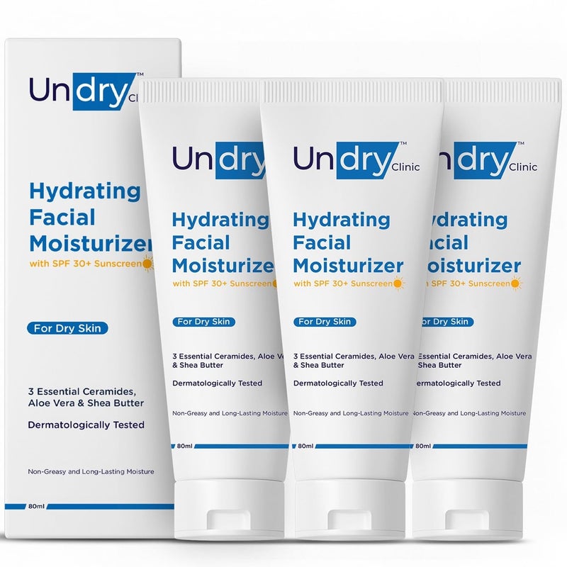 Undry Facial Moisturizer for Dry Skin 80ml Pack of 3 Moisturizer for Face - Image 1