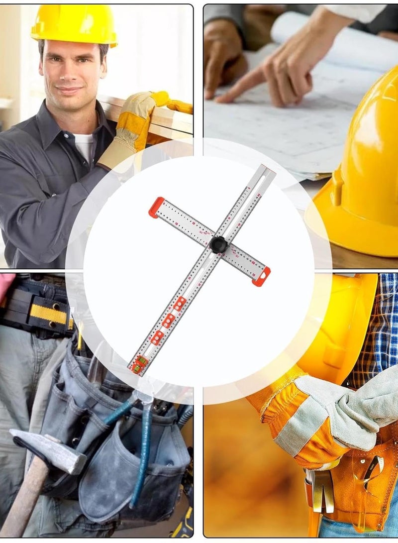 GGOOT Drilling Positioning Ruler | 25" T-Square Ruler | Marking Gauge Woodworking | Multi Angle Measuring Ruler | Cabinet Hardware Jig Tool | High Precision Angle Ruler Precise Drilling Tool for Carpentry - Image 5