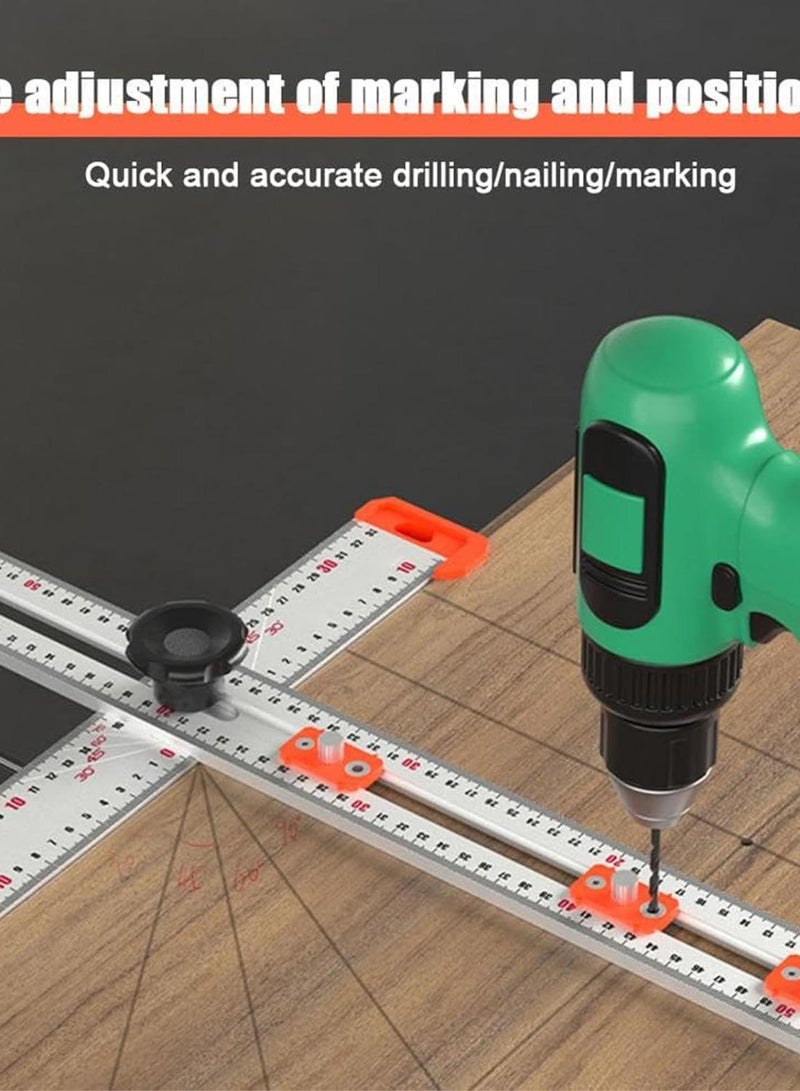 GGOOT Drilling Positioning Ruler | 25" T-Square Ruler | Marking Gauge Woodworking | Multi Angle Measuring Ruler | Cabinet Hardware Jig Tool | High Precision Angle Ruler Precise Drilling Tool for Carpentry - Image 4