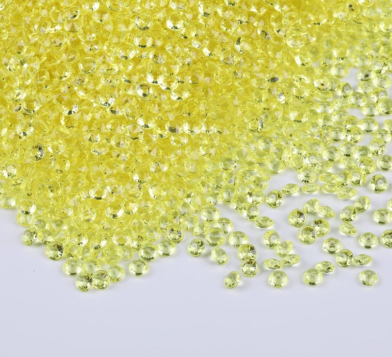 Gintoaria 10000 قطعة/عبوة ألماس أكريليك وكرستالات كونفيتي لتزيين طاولات الزفاف وحشو المزهرية 4.5 ملم حجر الراين للزفاف، حفل الاستحمام للعروس، زخارف حبات المزهرية (أصفر فاتح) - Image 1