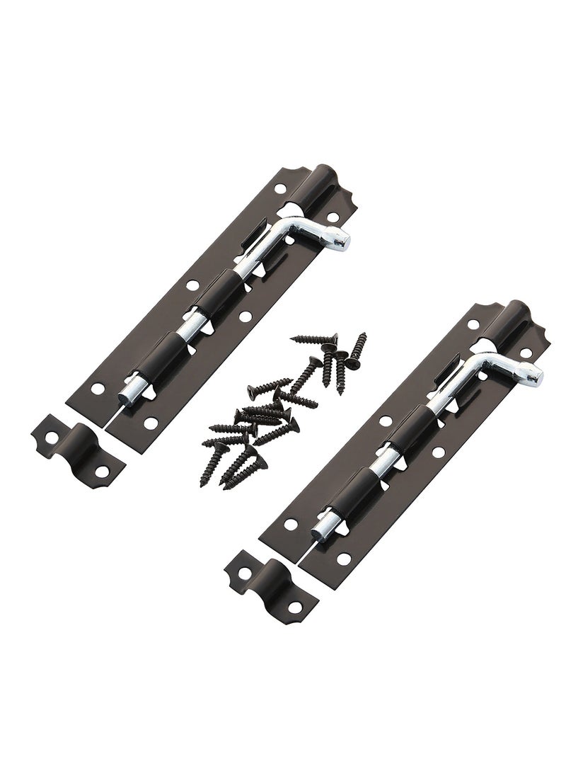 LAWAZIM Twin Black Latch Lock -5inch- Corrosion Resistant Secure Privacy Locking and Easy to Install Sliding Latch with Mounting Screws - for Gates Cabins Sheds Barns Cabinets Doors Stalls and Drawers  - Image 1