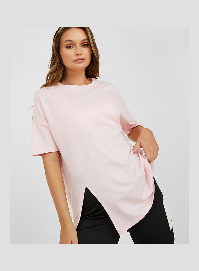 Styli Side Slit Drop Shoulder Oversized Yoga Active Top  - Image 1