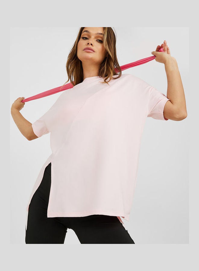 Styli Side Slit Drop Shoulder Oversized Yoga Active Top  - Image 3