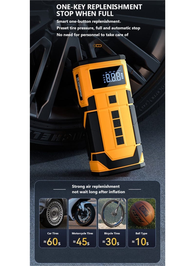سويتو مشغل قفز مع ضاغط هواء 600A 12V 150PSI  مشغل قفز بطارية السيارة 6.0L غاز و 1.8L ديزل مشغل قفز ذكي مع شاشة عرض وضوء طوارئ - Image 3