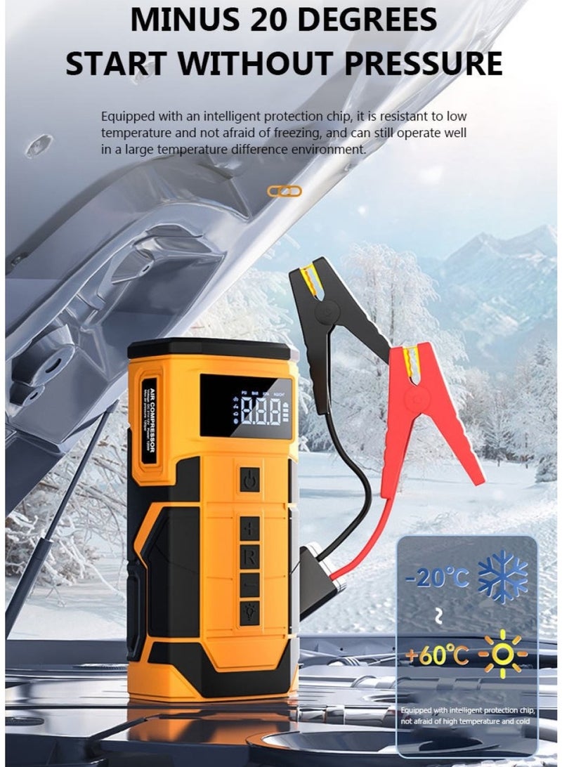 سويتو مشغل قفز مع ضاغط هواء 600A 12V 150PSI  مشغل قفز بطارية السيارة 6.0L غاز و 1.8L ديزل مشغل قفز ذكي مع شاشة عرض وضوء طوارئ - Image 2