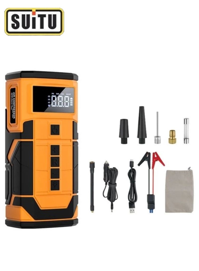 سويتو مشغل قفز مع ضاغط هواء 600A 12V 150PSI  مشغل قفز بطارية السيارة 6.0L غاز و 1.8L ديزل مشغل قفز ذكي مع شاشة عرض وضوء طوارئ - Image 1