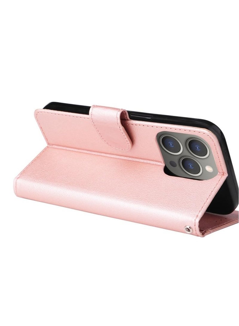 Excefore Wallet Case for iPhone 15 Pro Max, PU Leather Phone Case, Lined Anti-Shock Shockproof Shell (Pink)  - Image 4