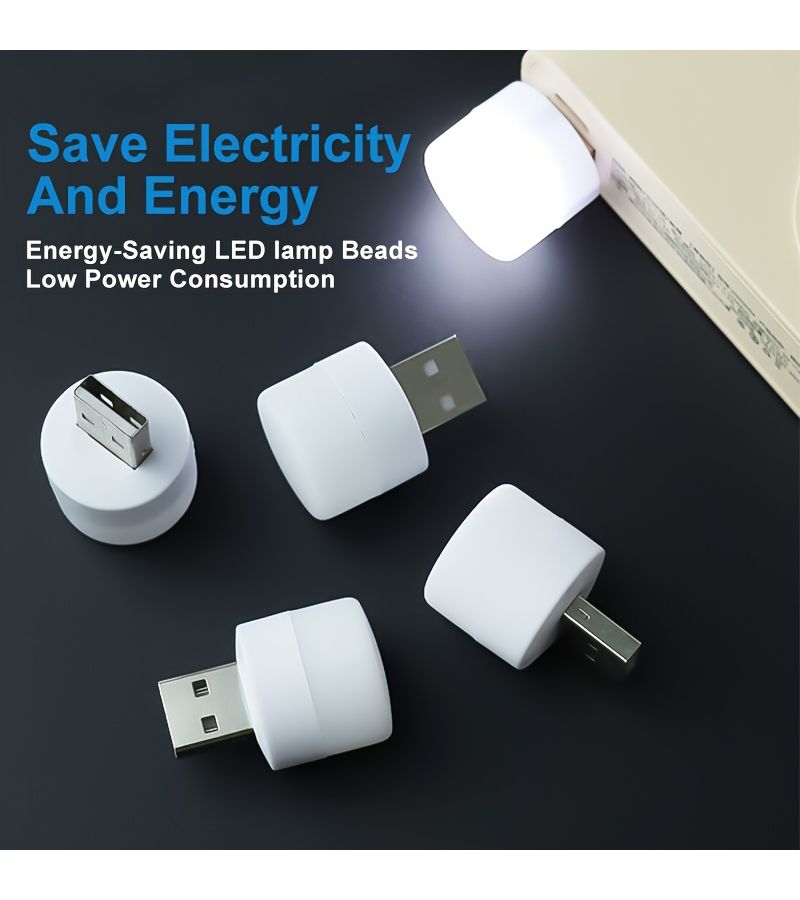 10pcs USB Night Light Mini LED Bulbs Warm White Portable Ambient Lighting For Home Office - Image 1