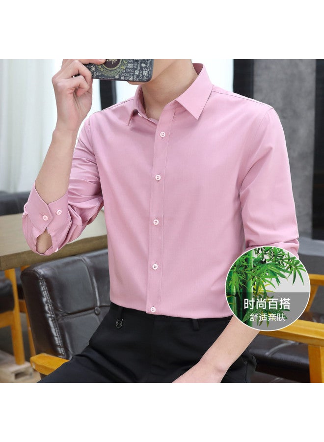 Fapai Four-season Business Casual Solid Color Men's Shirt Long Sleeve Thin - Image 2
