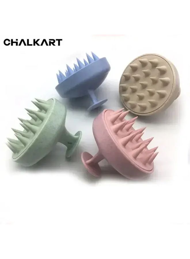 Green Scalp Massager Brush For Deep Cleansing Hair Growth Stimulation Wet Dry Hair - Image 1