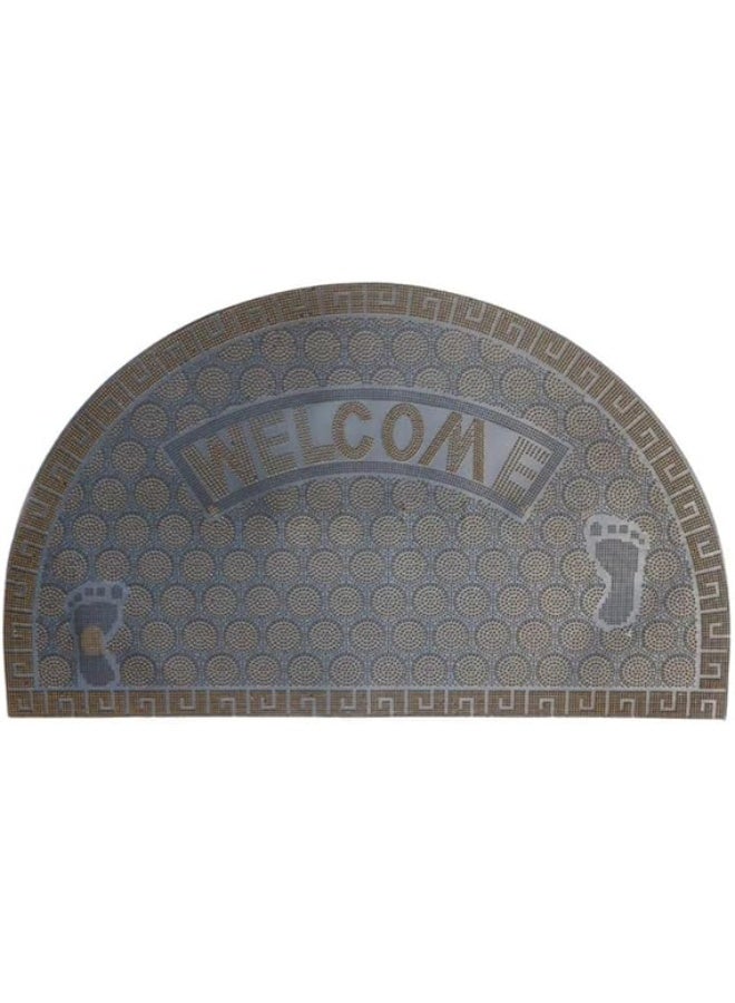 Non-slip semi-circular welcome mat – rubber entrance mat for dirt collection and shoe cleaning, for indoor and outdoor use - Image 1