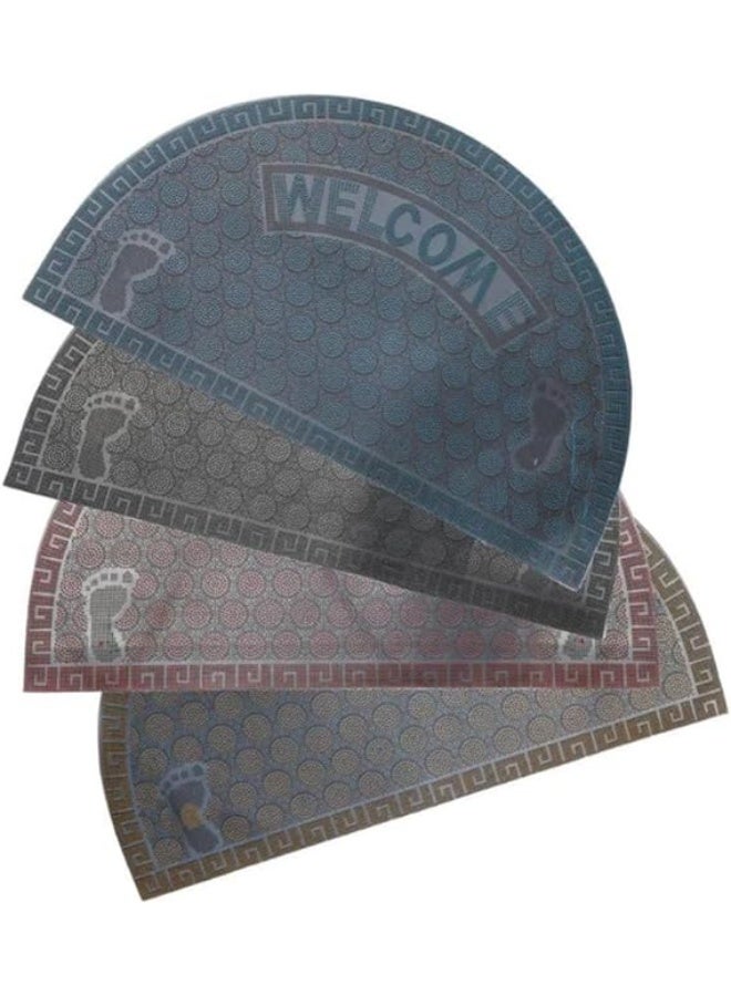 Non-slip semi-circular welcome mat – rubber entrance mat for dirt collection and shoe cleaning, for indoor and outdoor use - Image 4