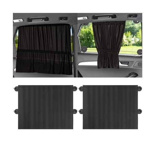 KHGUZ 2PCS Car Side Window Sun Shades Suction Cup Vehicle Sunshade Curtain with UV Rays Protection Removable Auto Window Sunscreen for Protecting Privacy Universal for SUV Truck RV - Image 1