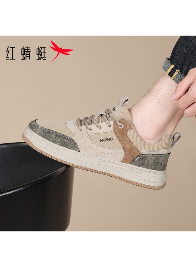 Red Dragonfly Men's Autumn Thick-soled Lightweight Casual Flat Retro Sneakers Exa350011 Sand Color Size 40
