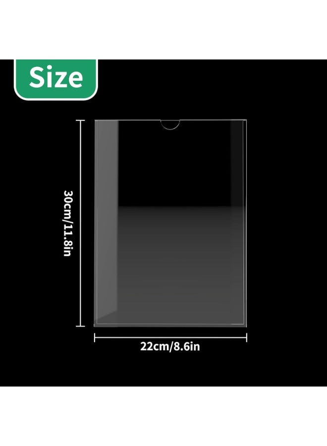 SMARTPOINTS 4 Pieces Wall Mounted A4 Acrylic Sign Holder – Clear Vertical Display Frame for Posters, Menus, Documents – 210x297mm, Home u0026 Business Use, Easy Wall Mount - Image 2