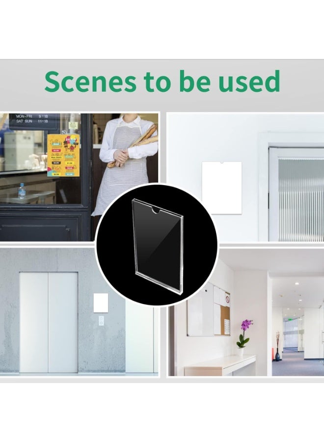 SMARTPOINTS 4 Pieces Wall Mounted A4 Acrylic Sign Holder – Clear Vertical Display Frame for Posters, Menus, Documents – 210x297mm, Home u0026 Business Use, Easy Wall Mount - Image 3