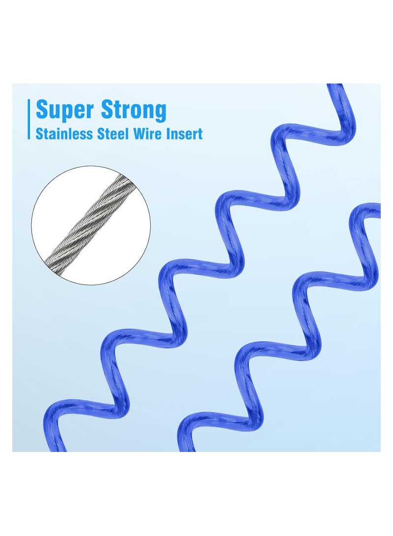 10 Pack Heavy Duty Fishing Lanyards with 2 Sizes, Retractable Safety Tool Ropes, Coiled Steel Wire Leash with Carabiner and Keychain for Pliers, Boating, and Kayak Accessories. - Image 5