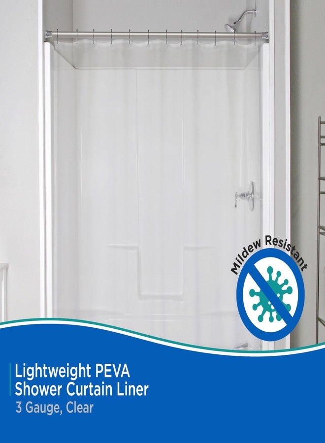 Kenney KN61433 Lightweight 3 Gauge Waterproof PEVA Shower Curtain Liner with Durable Eyelet Hang Holes and Weighted Magnetic Hem for Bathroom, 70" W x 72" H, Clear, 1-Pack - Image 3