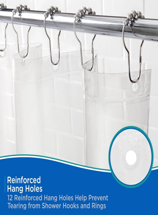Kenney KN61433 Lightweight 3 Gauge Waterproof PEVA Shower Curtain Liner with Durable Eyelet Hang Holes and Weighted Magnetic Hem for Bathroom, 70" W x 72" H, Clear, 1-Pack - Image 4