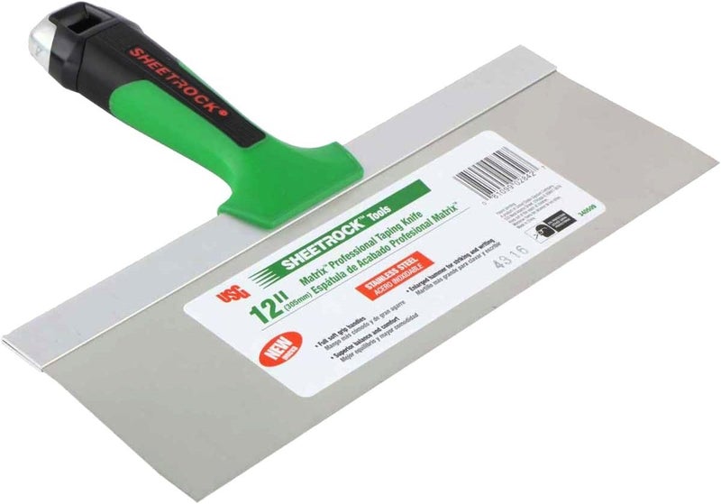 Sheetrock USG Matrix Stainless Steel Drywall Taping Knife Set 6"-10"-12" with Matrix Mud Pan - Image 3