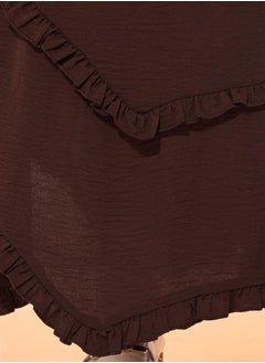 Take Two Solid Ruffled Detail Asymmetrical Hem Maxi Skirt  - Image 3