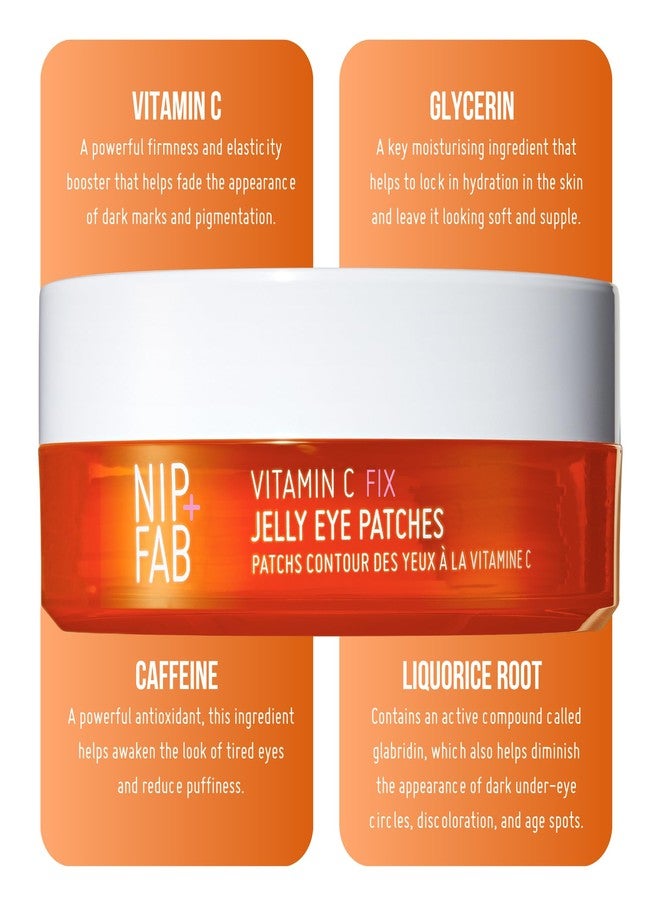 Nip+Fab Vitamin C Fix Jelly Eye Patches, 20 Pairs, Brightening Hydro Gel for Under-Eyes with 3 stable forms of Vitamin C - Image 4