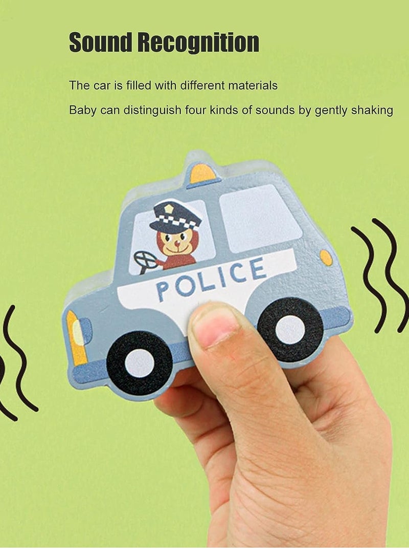 بيبي مجموعة أحجية الصور المقطوعة لمركبات الأطفال الصغار من بايبي للأطفال، ألغاز صوت سيارات الأطفال الصغار التعرف على الأشكال ألغاز خشبية تعليمية للأطفال الرضع من الأولاد والبنات  متعددة الألوان - Image 3