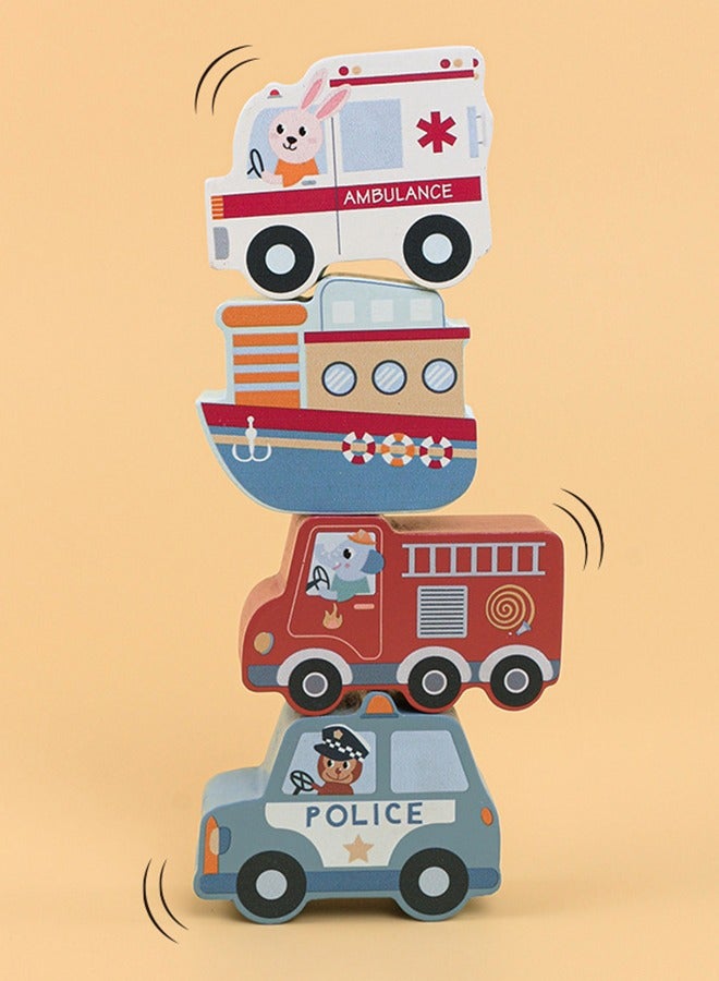 بيبي مجموعة أحجية الصور المقطوعة لمركبات الأطفال الصغار من بايبي للأطفال، ألغاز صوت سيارات الأطفال الصغار التعرف على الأشكال ألغاز خشبية تعليمية للأطفال الرضع من الأولاد والبنات  متعددة الألوان - Image 2