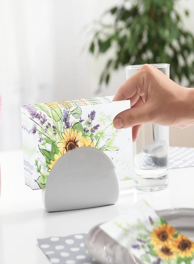 YOCHANDA 100 Pack Spring Sunflower Floral Guest Hand Towels Disposable for Bathroom, Sunflower Paper Napkins Decorative Spring Flowers Napkins for Bathroom Toilet Powder Room Holiday Wedding Bridal Shower - Image 5