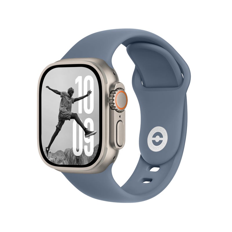 DONEGANI SB Sport Band for Apple Watch Bands Women Ultra 2 49mm, Series 10 46mm, 9 8 7 45mm 41mm, SE 6 5 4 44mm 40mm, 3 2 1 42mm 38mm Men iWatch, Strap Silicone Tempest Blue - Image 1