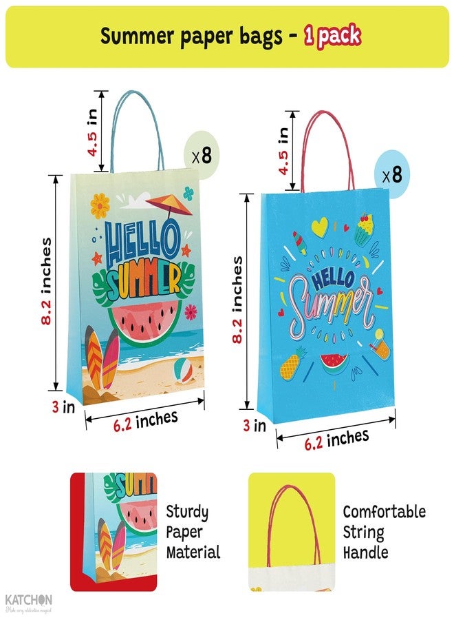 KatchOn, Hello Summer Gift Bags - 16 Pcs | Summer Treat Bags for Pool Party Decorations, Hello Summer Party Decorations | Summer Goodie Bags, Pool Party Supplies Beach Theme Party Supplies - Image 2