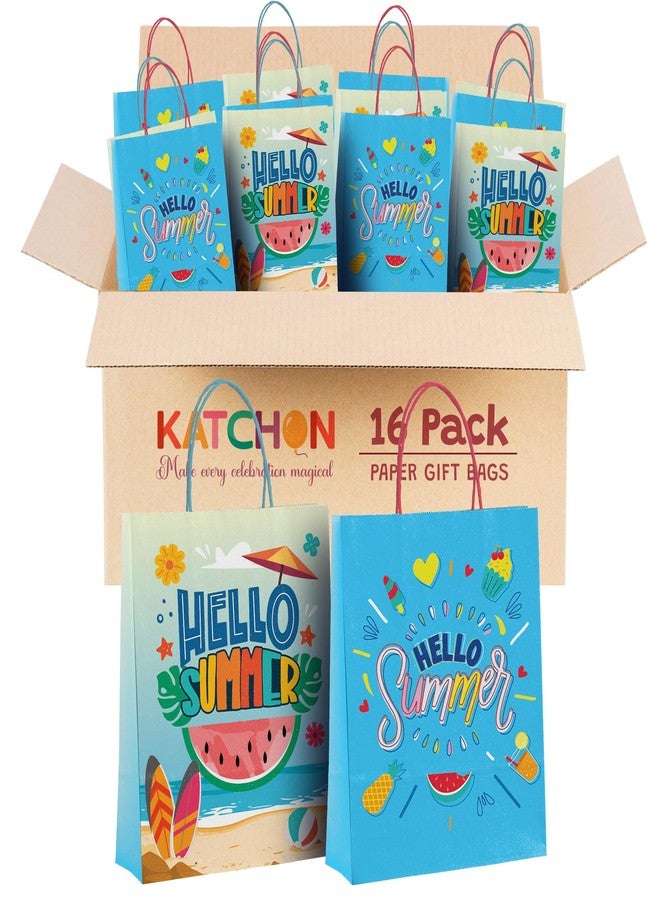 KatchOn, Hello Summer Gift Bags - 16 Pcs | Summer Treat Bags for Pool Party Decorations, Hello Summer Party Decorations | Summer Goodie Bags, Pool Party Supplies Beach Theme Party Supplies - Image 1
